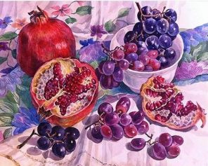 Pomegranate and Grape Fruits paint by numbers