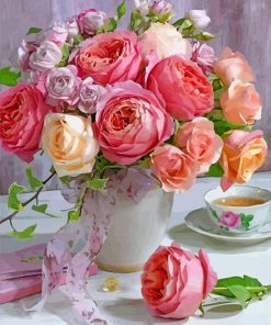 Pink Roses paint by numbers