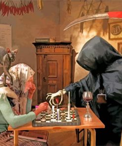 Playing Chess With Grim Reaper paint by number
