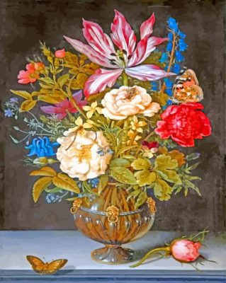 Still life with flowers Ambrosius Bosschaert paint by number