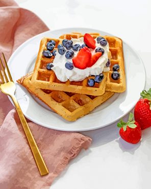 Sweet waffles And Berries paint by number