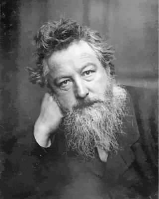 William Morris Black And White paint by number