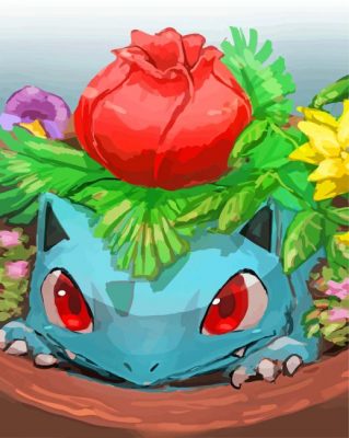 aesthetic-Bulbasaur-paint-by-number