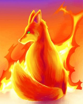 Aesthetic Fire Fox paint by number