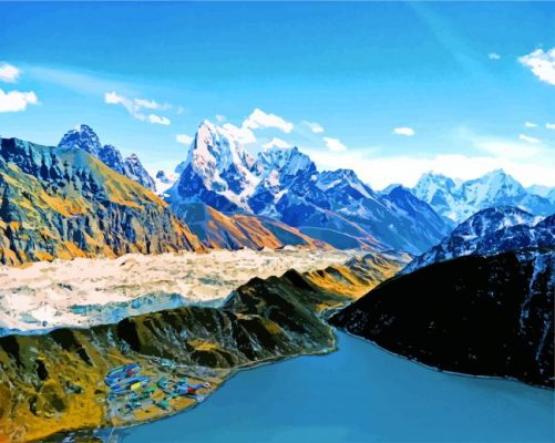 Aesthetic Gokyo Lakes Paint by number