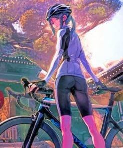 Anime Girl With Bicycle paint by numbers