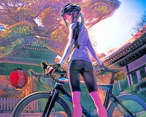 young teenager girl in bicycle anime character vector illustration design  Stock Vector Image & Art - Alamy