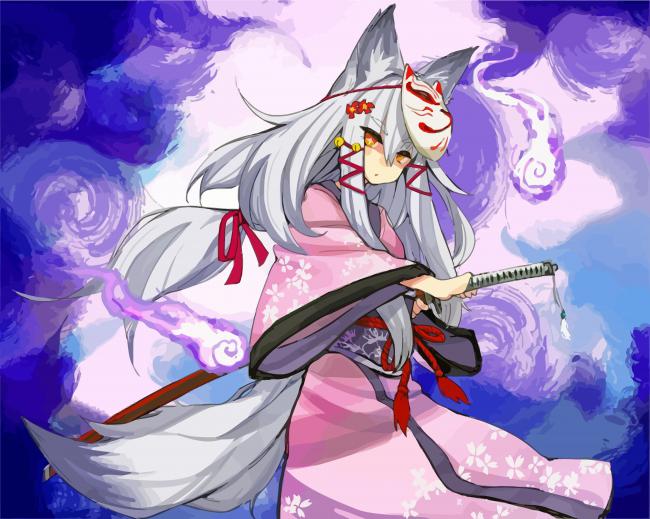 Cute anime kitsune manga japanese gift poster | tostadora-demhanvico.com.vn
