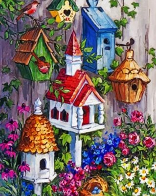 Bird House Cottage Paint By Numbers - Numeral Paint Kit