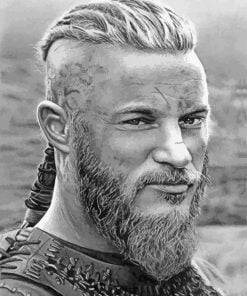 Black And White Vikings Ragnar paint by number
