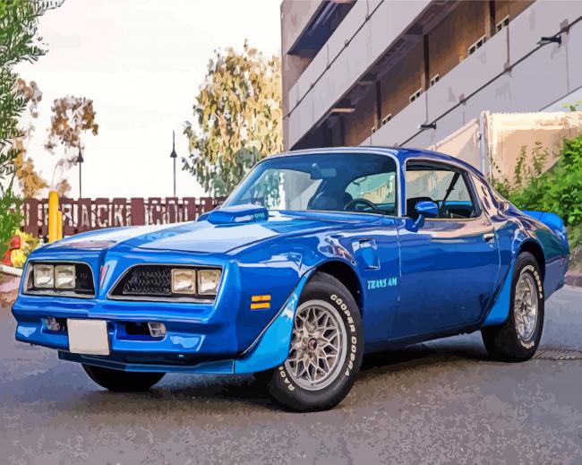 Blue 78 Firebird Trans Am Car Paint By Numbers - Numeral Paint Kit