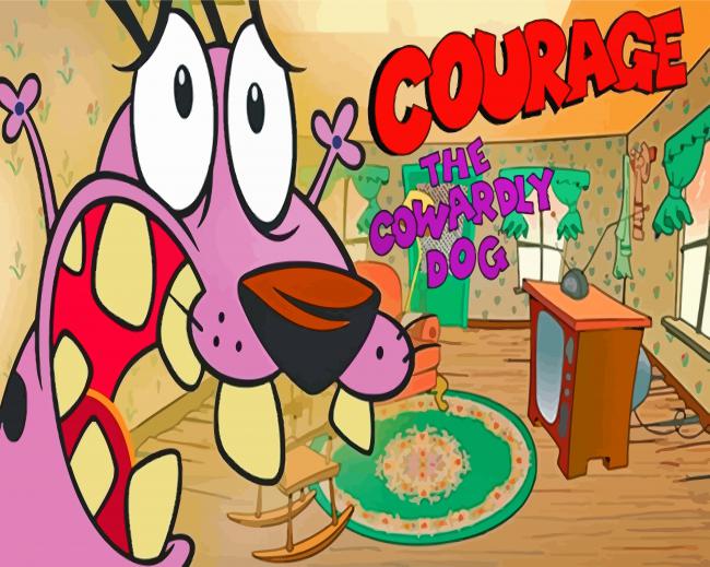 Courage The Cowardly Dog Cartoon - Paint By Number - Numeral Paint