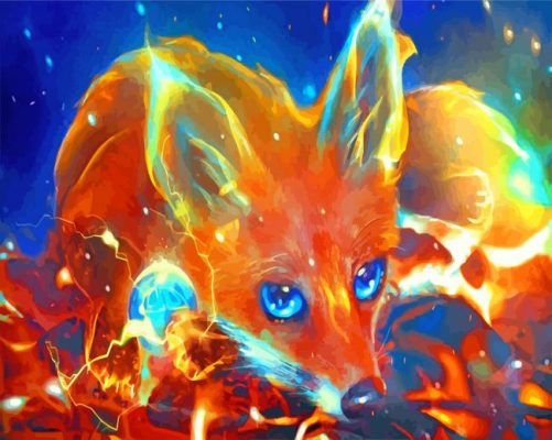 cute Fire Fox paint by numbers