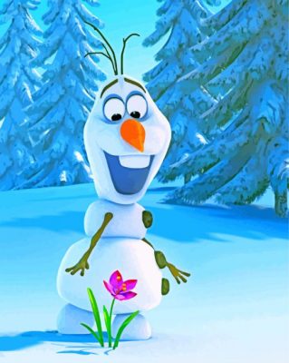 cute-olaf-and-flower-paint-by-number