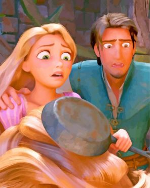 Cute Rapunzel And Flynn Rider paint by numbers