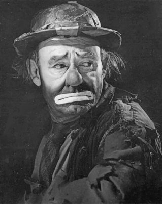 Emmett Kelly black and white paint by numbers
