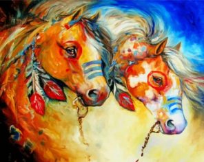 Indian Horses Paint by numbers