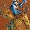 Fortnite Groot And Rocket Paint by numbers