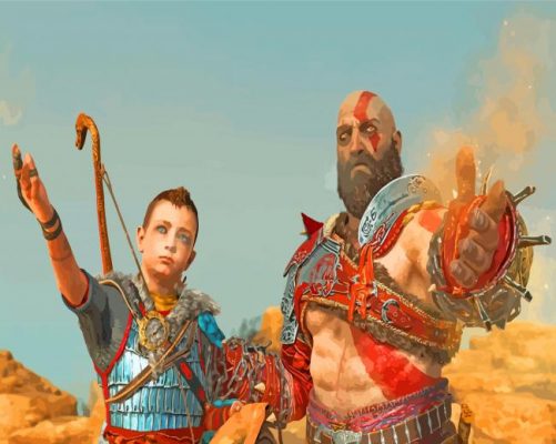 Kratos And Atreus Paint By Numbers