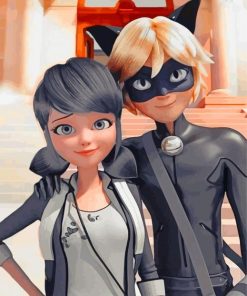 ladybug and cat noir paint by numbers