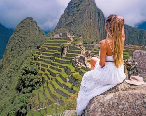 Girl In Machu Picchu paint by numbers