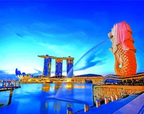 Merlion Park Singapore Paint by number