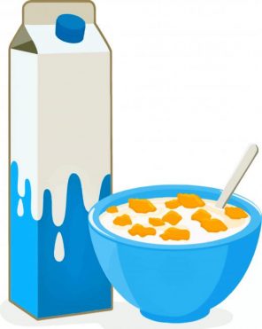 Milk And Cereal Clipart Paint By Numbers - Numeral Paint Kit