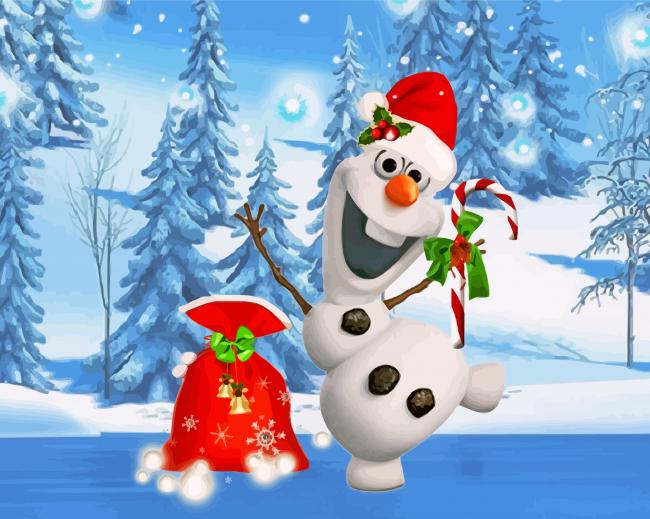 Olaf Celebrating The Christmas Paint By Numbers - Numeral Paint Kit