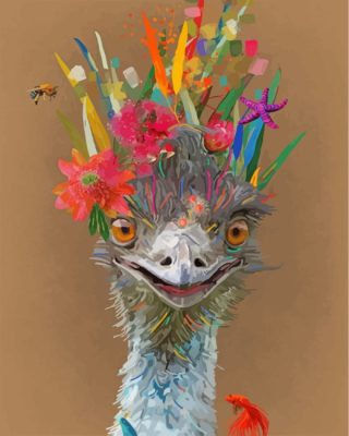 ostrich-and-flowers-paint-by-numbers
