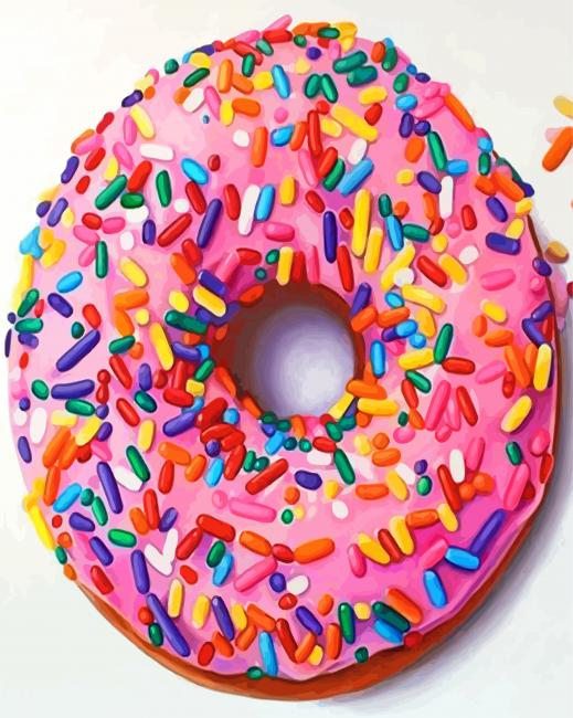 Pink Doughnut Paint By Numbers - Numeral Paint Kit