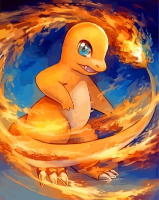 Pokemon Charmander Paint By Numbers - Numeral Paint Kit