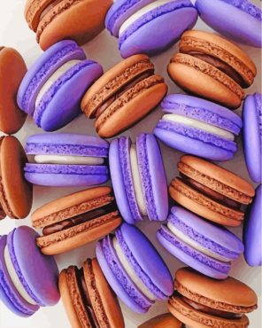 Purple And Brown Macarons Paint By Number