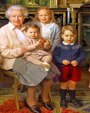 Queen Elizabeth And Her Family paint by numbers