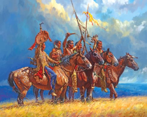 Red Indians Western Art paint by numbers