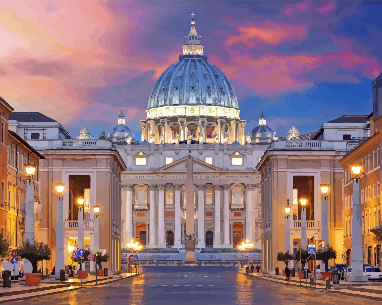 Vatican St Peters Basilica Paint By Numbers - Numeral Paint Kit