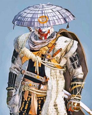 white samurai paint by numbers
