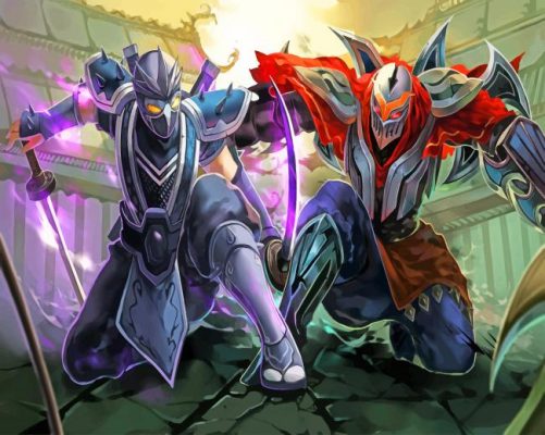 Zed And Shen League Of Legends paint by numbers