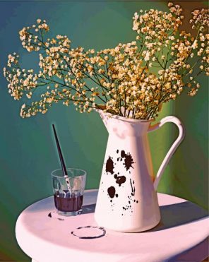 Babys Breath Jug paint by number