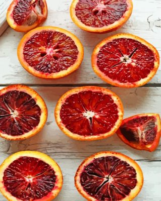 Blood Orange slices paint by number