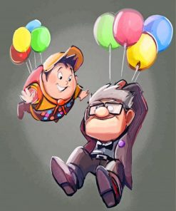 Carl Fredricksen And Russell paint by numbers