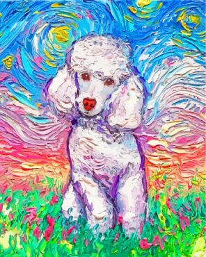 Colorful Poodle Dog Paint by numbers