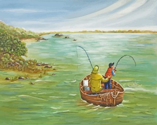 Fishing With Grandfather paint by numbers