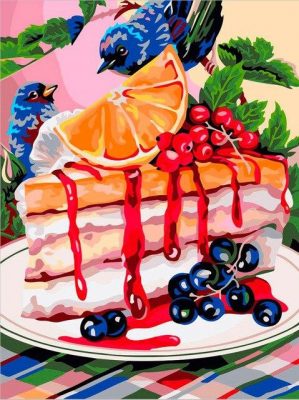 Fruits Cake paint by numbers 