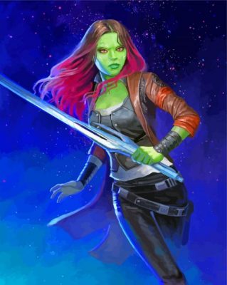 Gamora Guardians Of The Galaxy paint by numbers