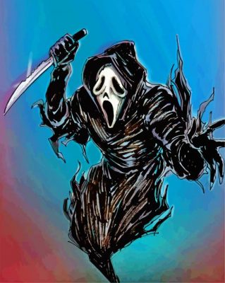 Ghostface illustration paint by numbers