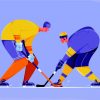Ice Hockey Player Illustration paint by numbers