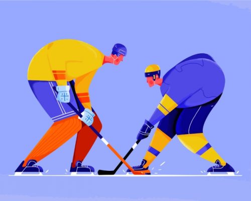 Ice Hockey Player Illustration paint by numbers