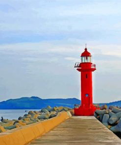 Jeju Lighthouse South Korea paint by number