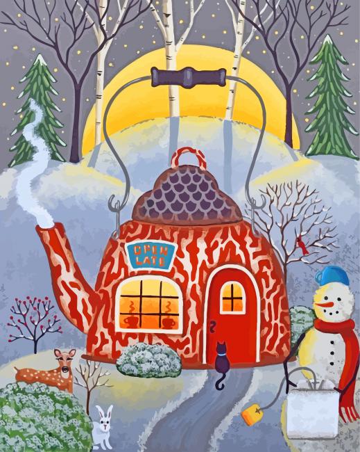 Christmas Kettle House Painting