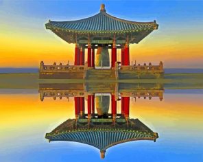 Korean Friendship Bell Reflection San Padro paint by numbers